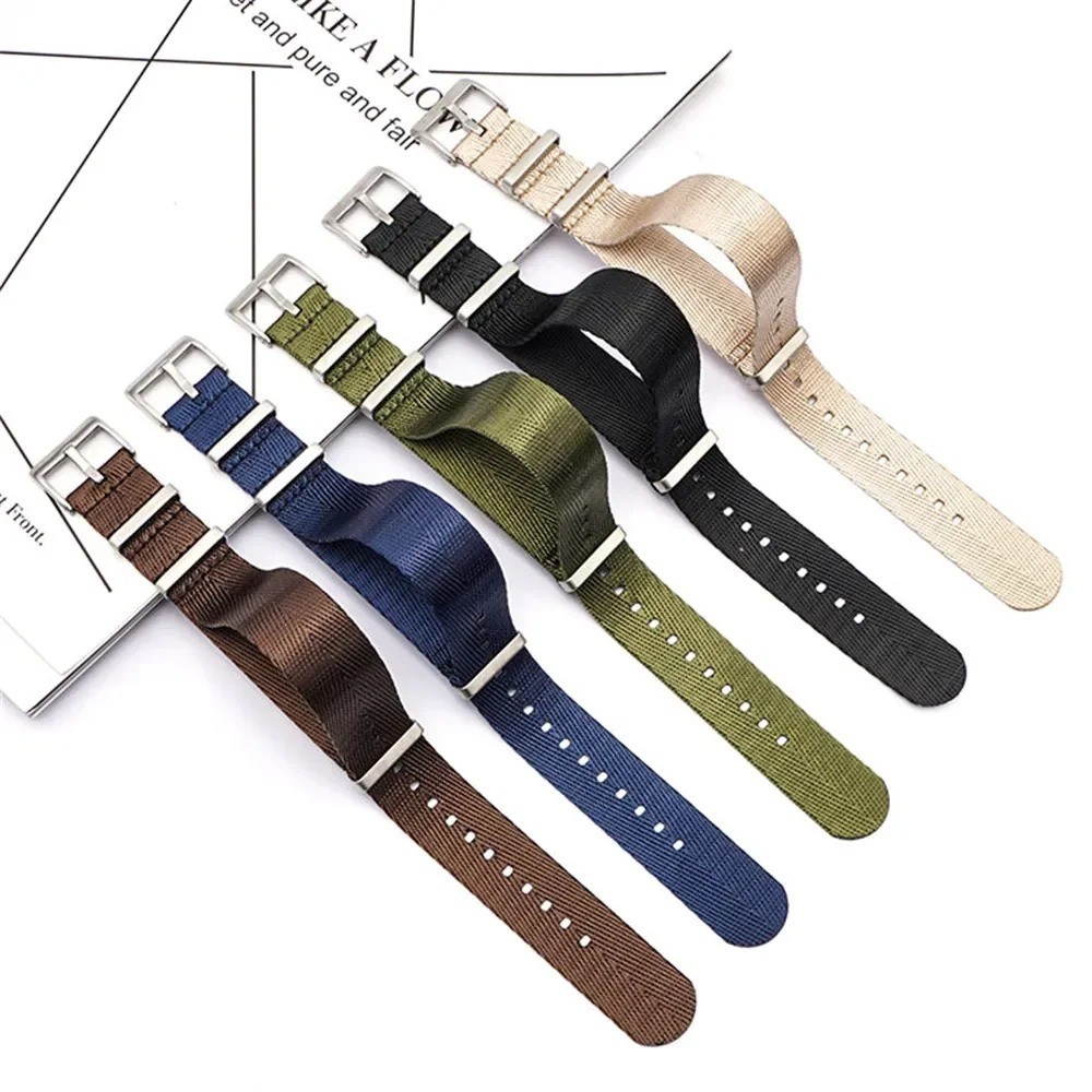 18mm 20mm 22mm 24mm Canvas Military Nylon Watch Strap Band