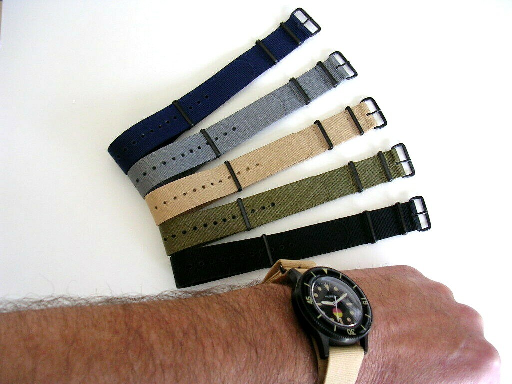NATO G10 PVD nylon Military Army Diver watchband RAF strap Bond stitch IW SUISSE