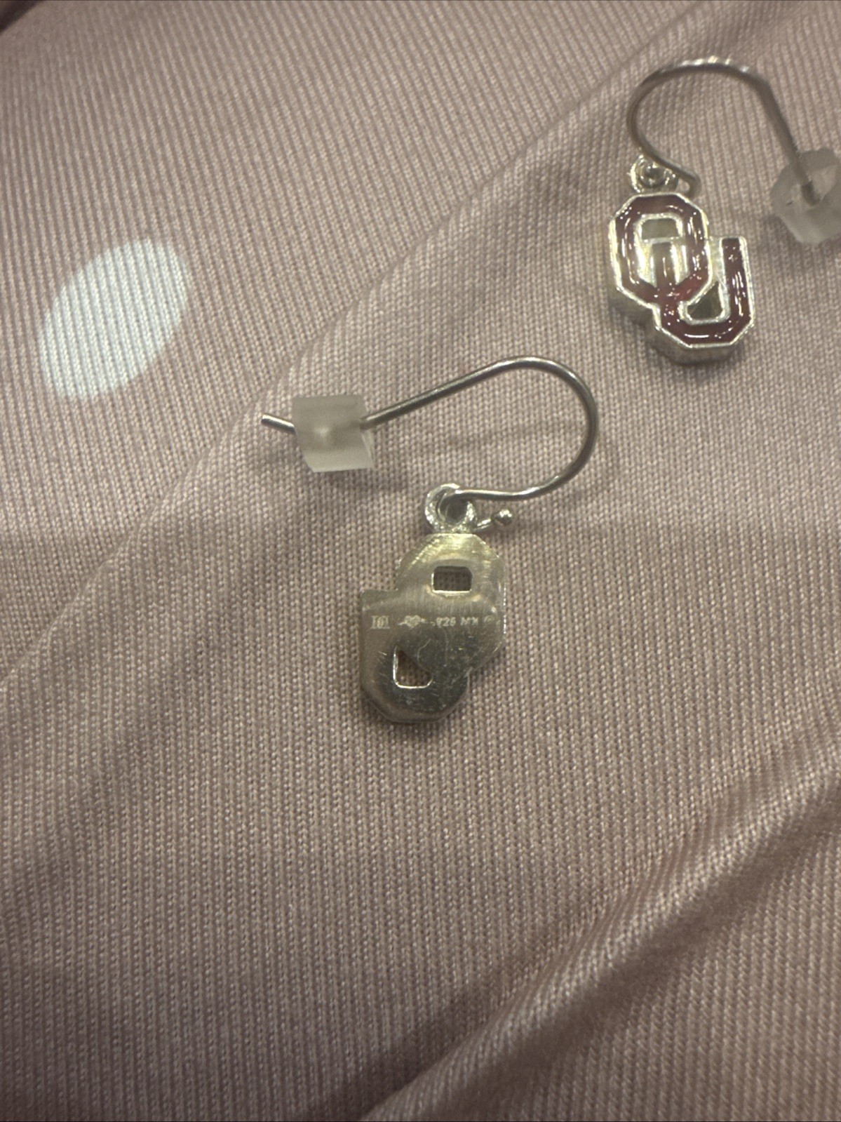 OU Oklahoma State University Sterling .925 Dang Earrings
