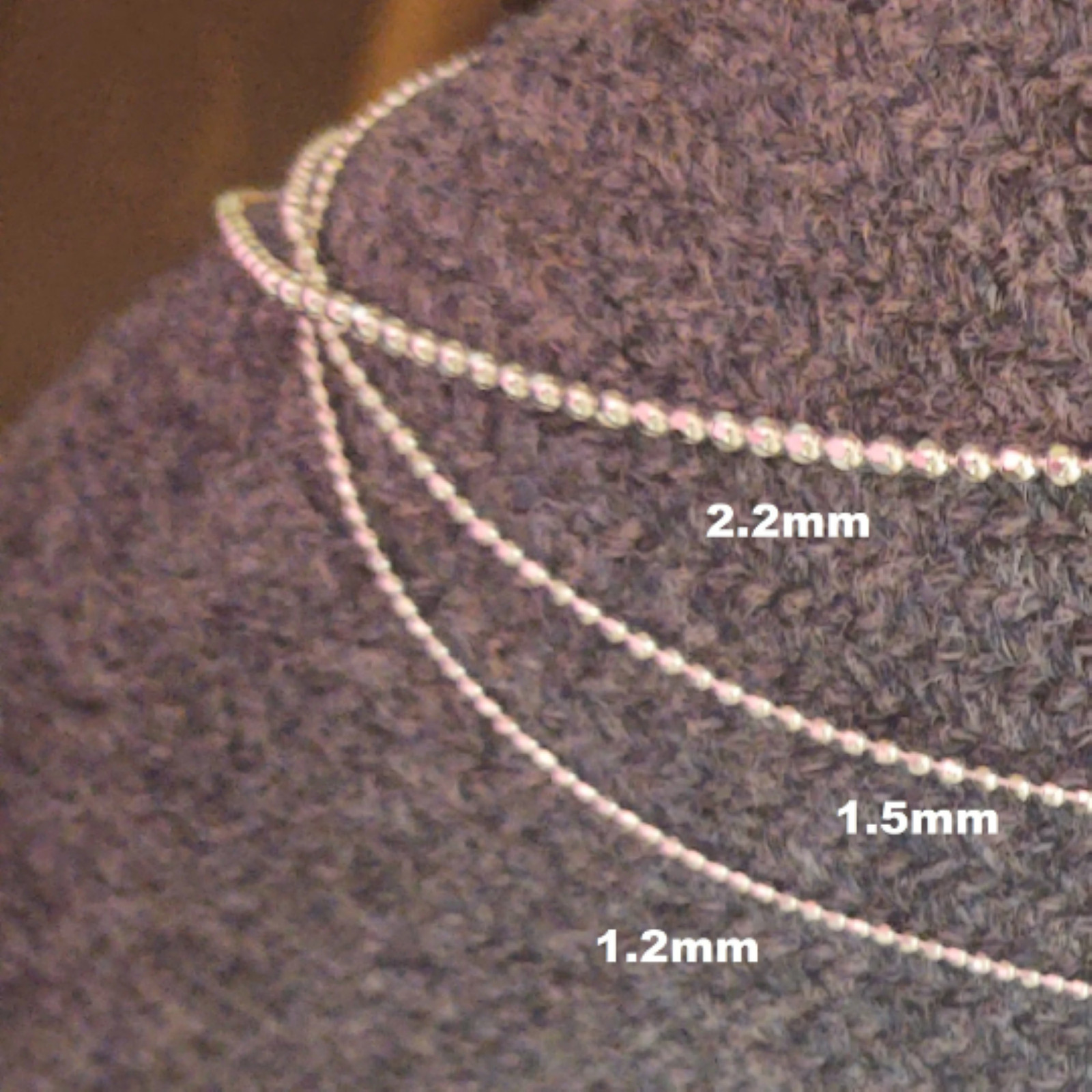 Diamond Cut Bead Necklace Chain / Sterling Silver (Made in Italy)