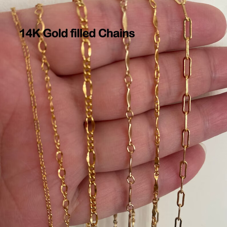 1/20 14K Gold Filled Chain for Permanent Jewelry,Bracelet, Necklaces by the foot