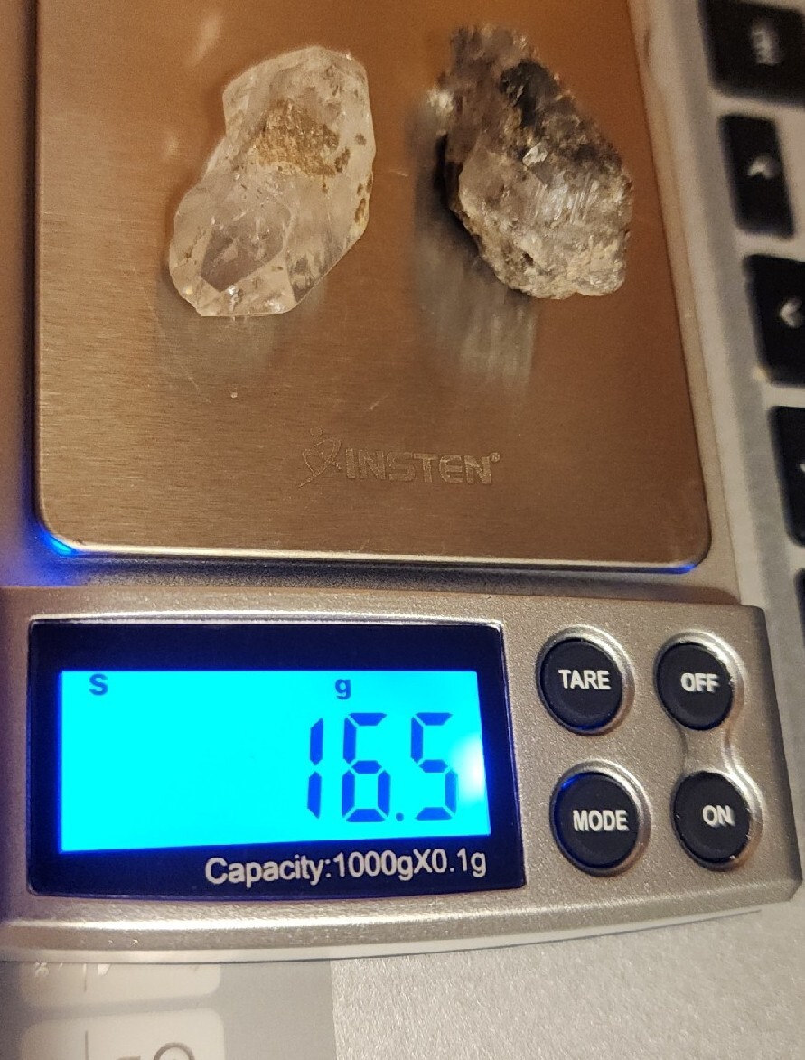 Herkimer Diamonds Quartz Crystal Set Of 2-83cts, 16.5g Jewelry Pieces NY Dug