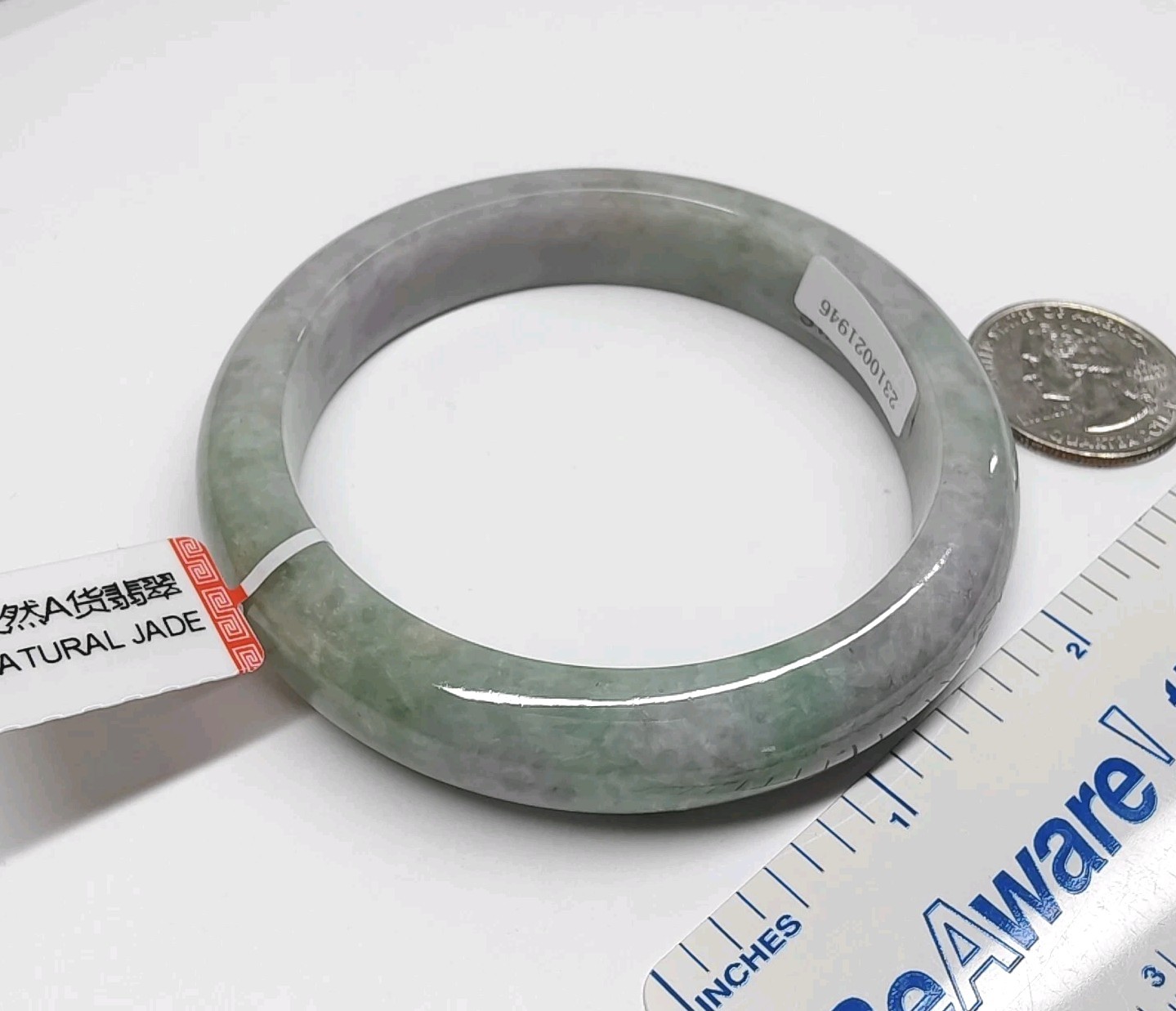 Certificated Green Jade Bangle/Bracelet 57mm Natural Jadeite 天然绿色玉手环镯子 翡翠A货