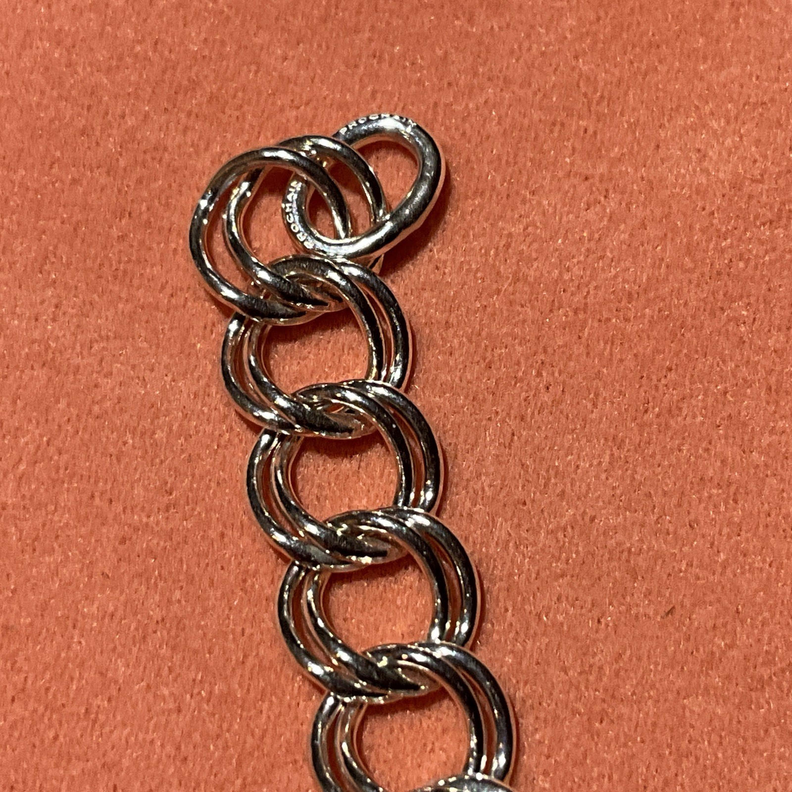 925 Sterling Silver Bracelet double Curb link Chain PROCHAIN 11.2 GR 8”