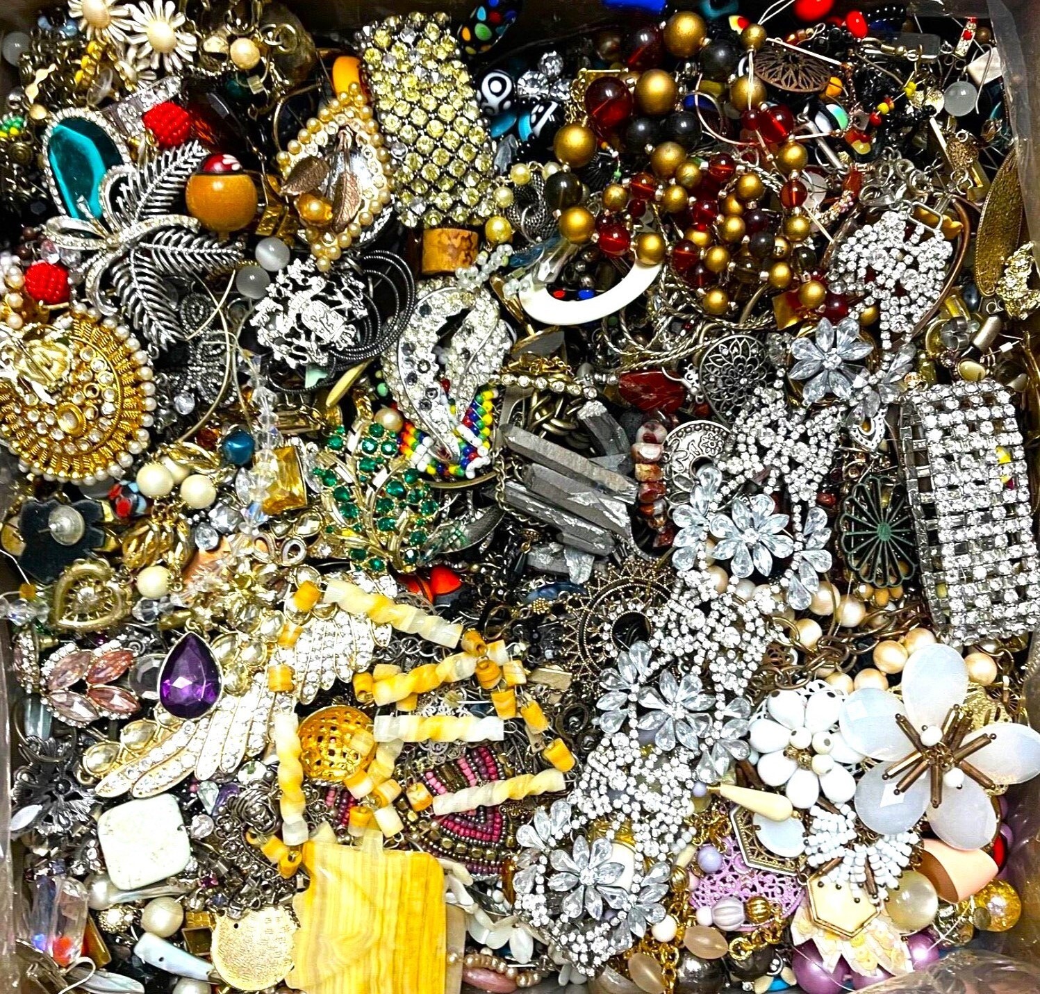 Jewelry Lot 3 Pounds Untested Huge Lot VTG to New Junk & Wear Resell Tangled In