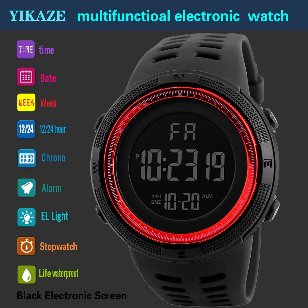 Electronic Watch For Mens Military Sports Watches Luminous Multifunction LED Dig