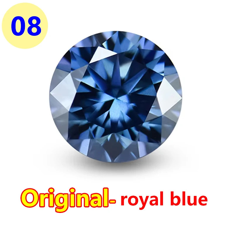 GRA VVS1 Multicolor 0.1-5ct Round Cut Moissanite Stone for Jewelry Making