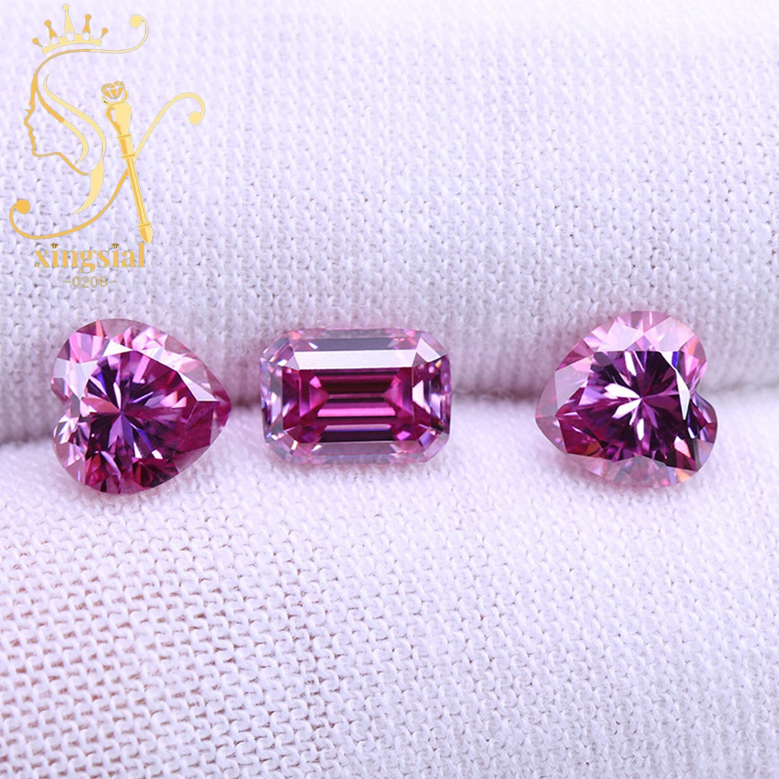 0.1CT~5.0CT Pink Color Moissanite Loose Stone Fancy Cut GRA Certificate Gemstone