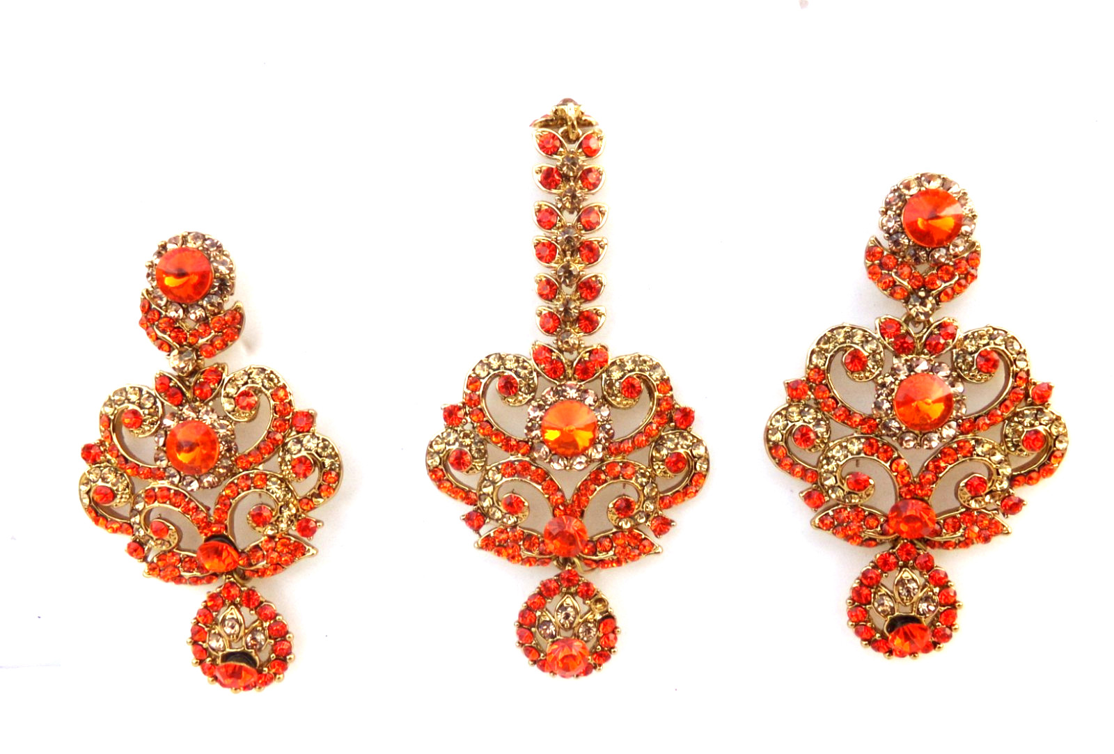 Indian Bollywood Women Tikka Earrings Traditional Set Ethnic Gold Plated Jewelry