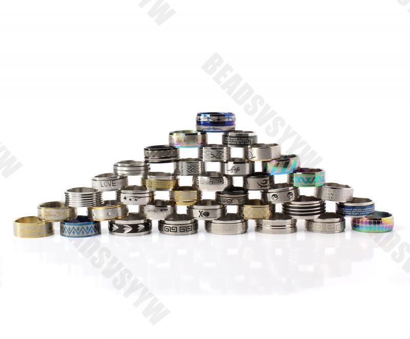 50 X Wholesale Bulk Lot Mixed Stainless Steel Rings Men’s Women’s Band Ring USA