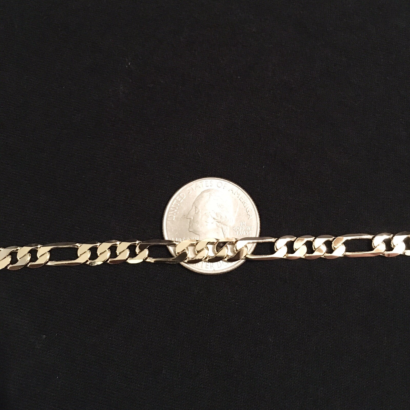 Gold Chain Figaro 24in 6mm and Figaro Bracelet 8in 6mm Bundle Set