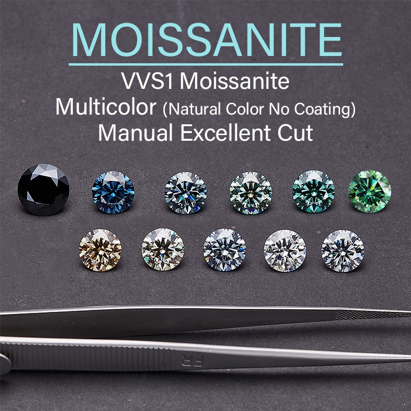 Original Color Loose Moissanite 3-12mm VVS1 Round Cut D Color GRA Certificate