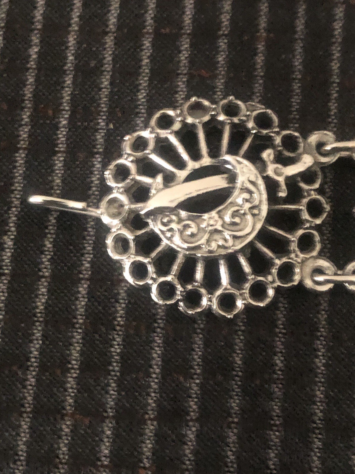 Vintage Moroccan Souvenir Du Maroc Panel Bracelet 70’s-80’s Silver Tone