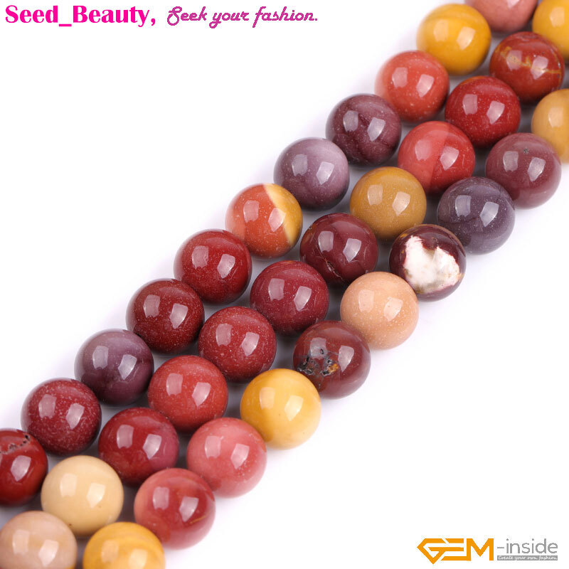 Natural Gemstone Genuine Multicolor Mookaite Beads For Women Jewelry Making 15″