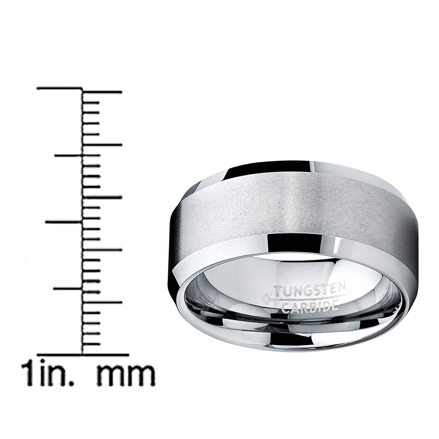 10MM Men’s Brushed Tungsten Carbide Wedding Band Ring, Comfort Fit