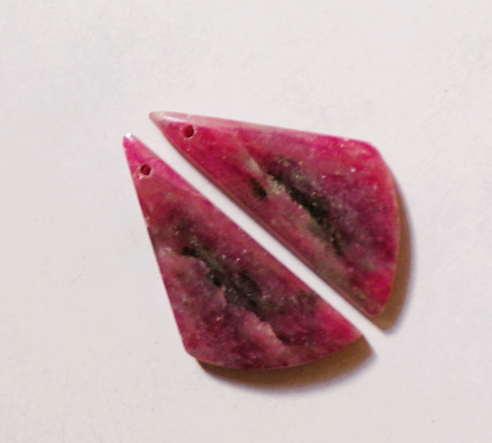 42.55 Cts Natural Ruby Zoisite Drilled Cabochon Match Pair Gemstone 36X15MM 120