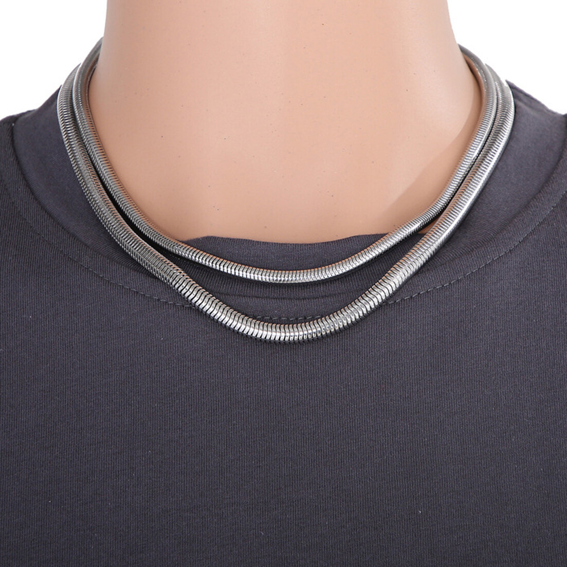 5/6mm 20″ 22″ 24″ Stainless steel Round Snake Chain Necklace For Men Women Gift