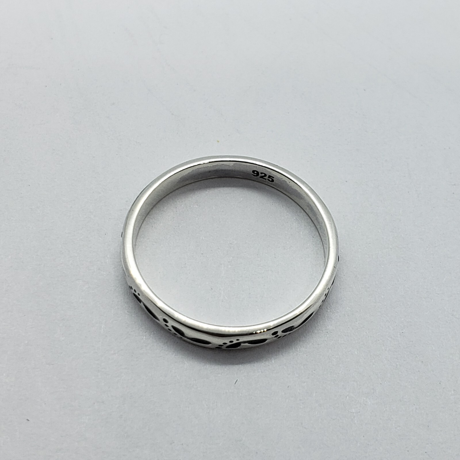 3mm Sterling Silver Footprints in The Sand Stackable Ring 1/8 inch Sizes 6 to 10