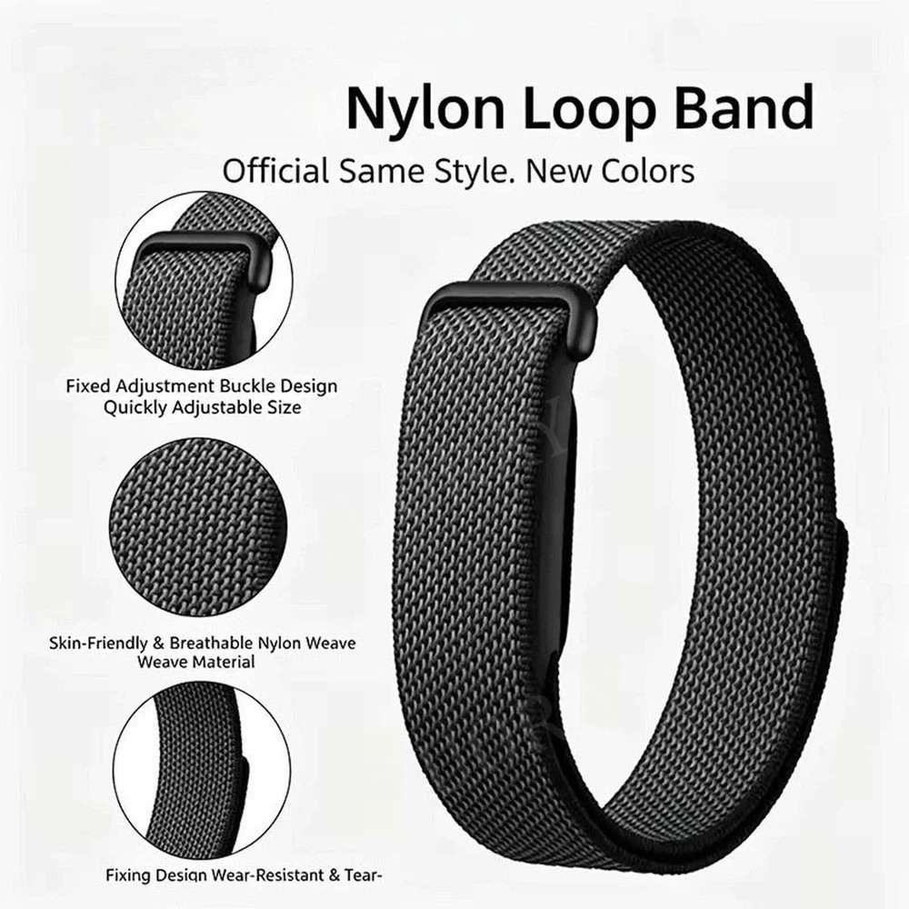 For Google Fitbit Air 2026 Nylon Loop Band Adjustable Sports Strap Wristband