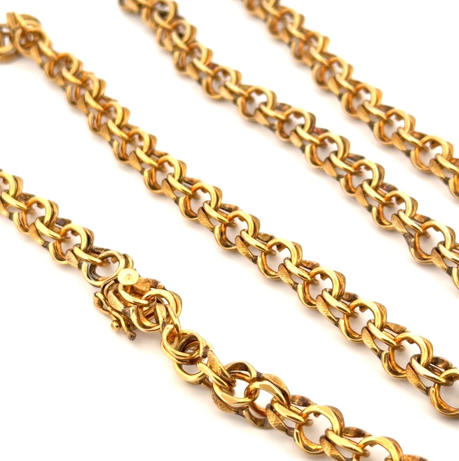 30” x 8.5mm Double Circle Link 1/20th 12k Yellow Gold Filled Chain Necklace 60g