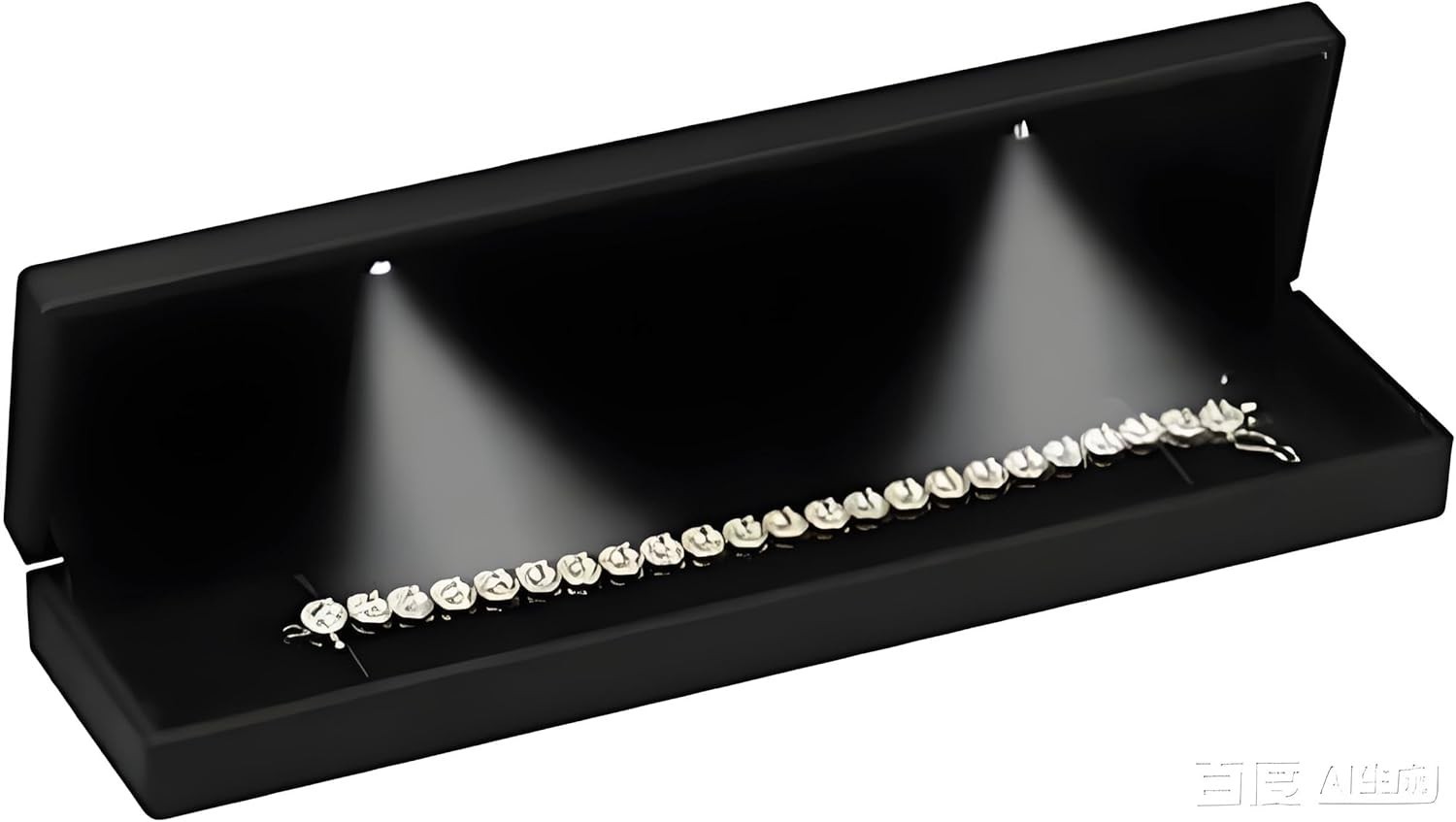 LED Black Bracelet Box .Luxury LED Bracelet Necklace Jewelry Gift Box with Light