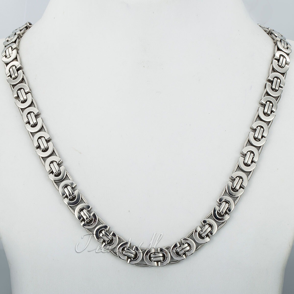 Silver Stainless Steel Link Chain Curb Byzantine Wheat Rope Box Necklace Unisex