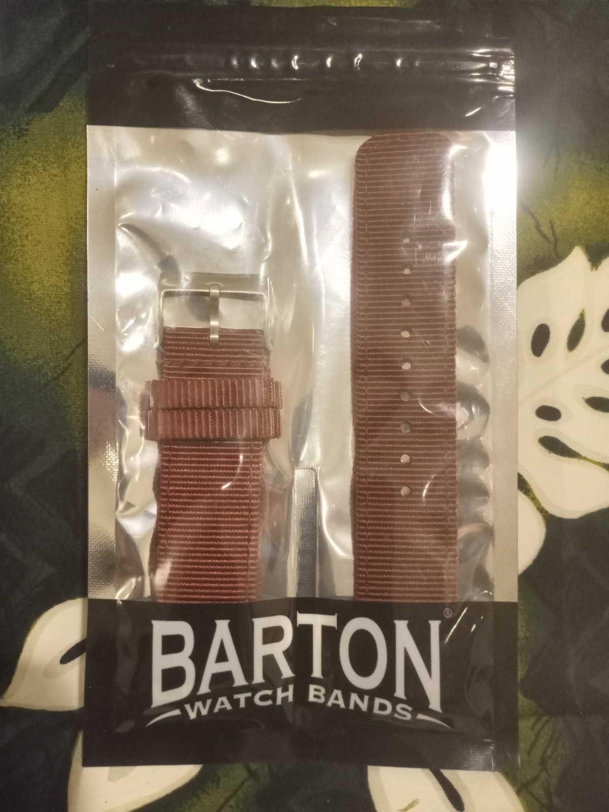 BARTON WATCH BANDS Ballistic Nylon two pc style Strap MERLOT Tone APPLE watches
