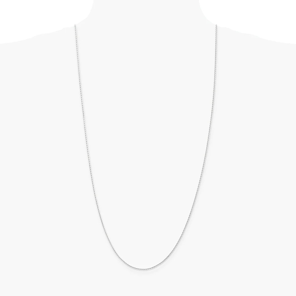 14K White Gold 1.4mm Diamond-Cut Parisian Wheat Chain Necklace 16″-30″