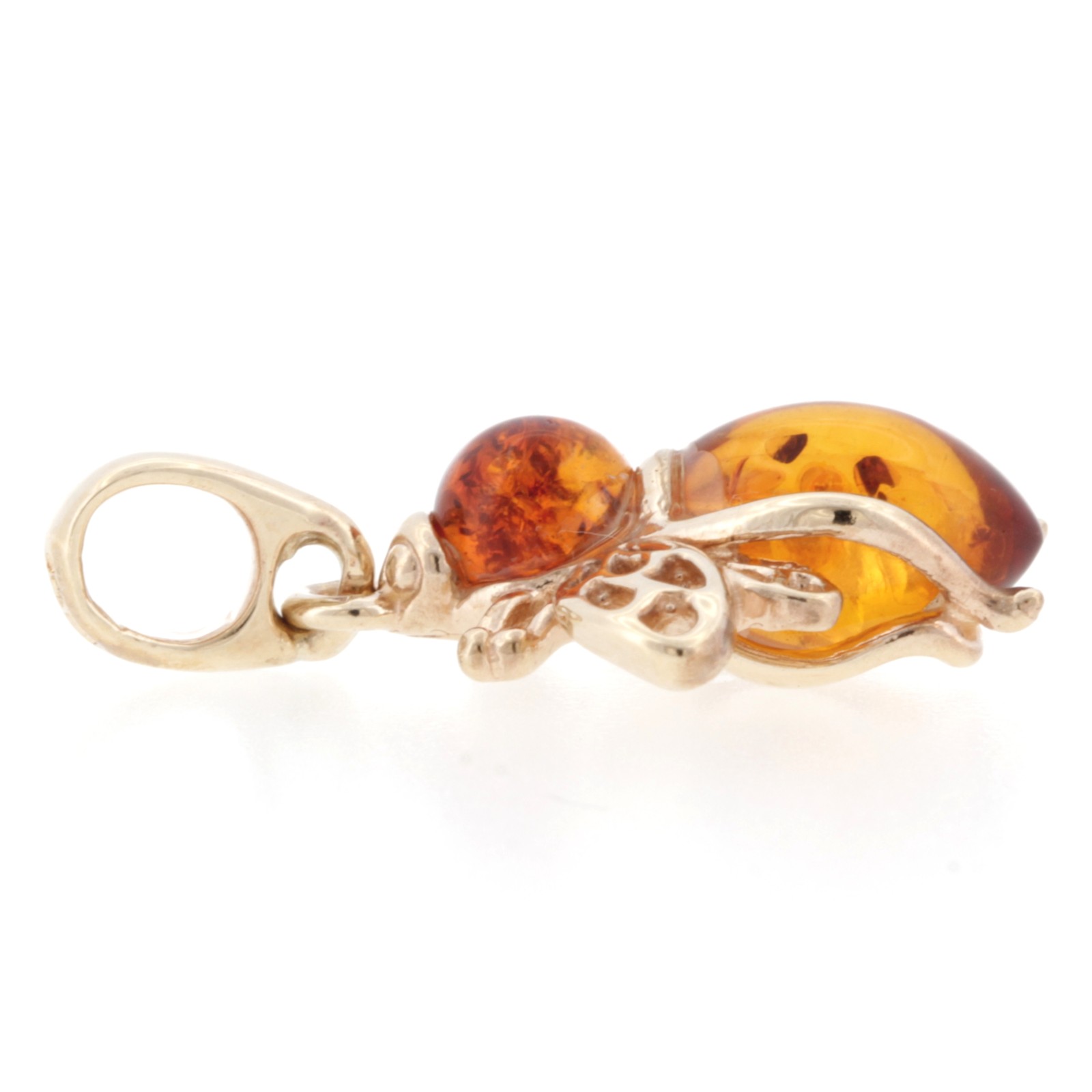 9Carat Yellow Gold Amber Bumble Bee Pendant (18.5x18mm)