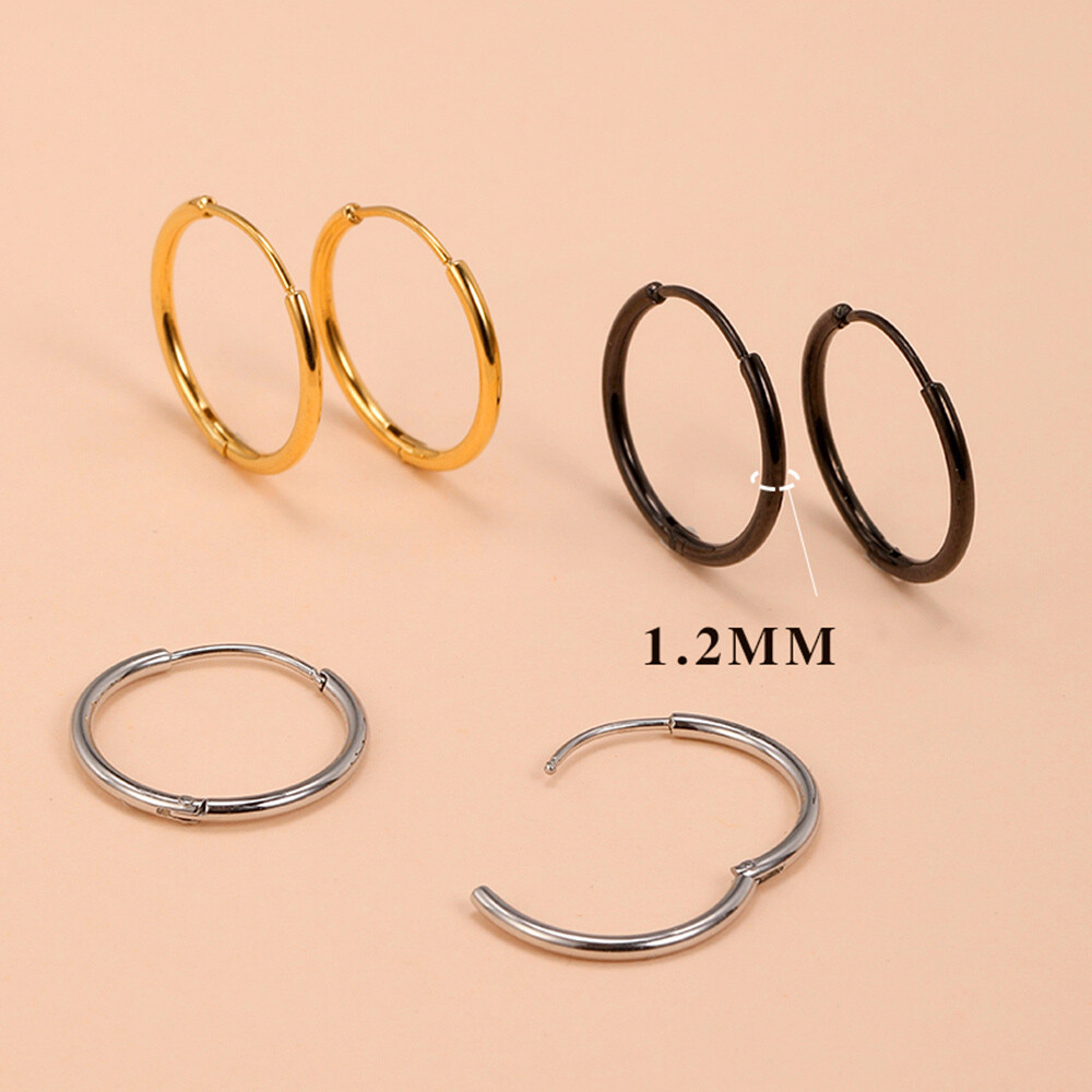 20g 0.8mm Steel Nose Ring Earrings Cartilage Tragus Helix Ear Body Piercing Hoop