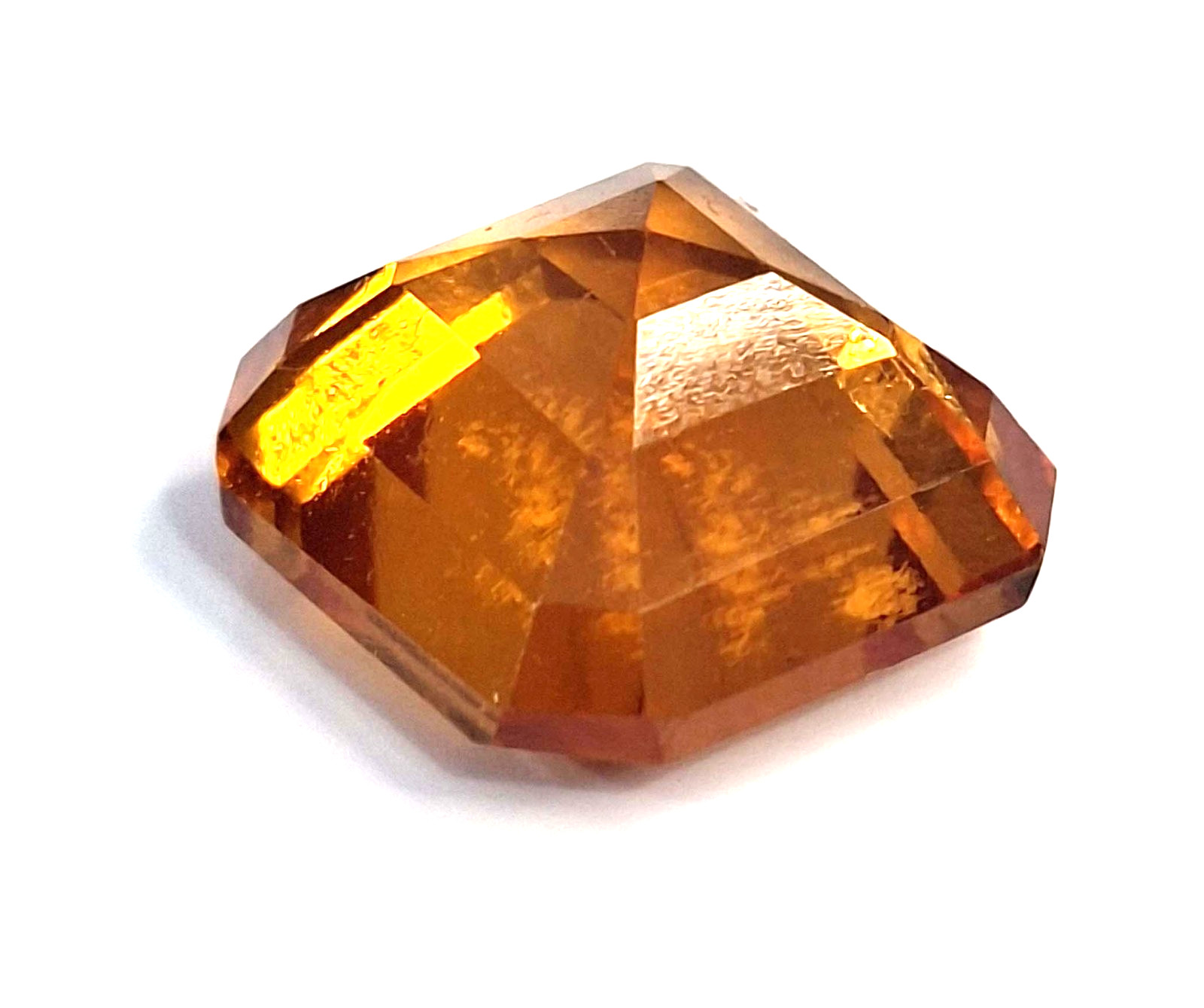 Orangish Yellow Citrine Natural Asscher Cut 12-14 Ct Certified Gemstone TQ326