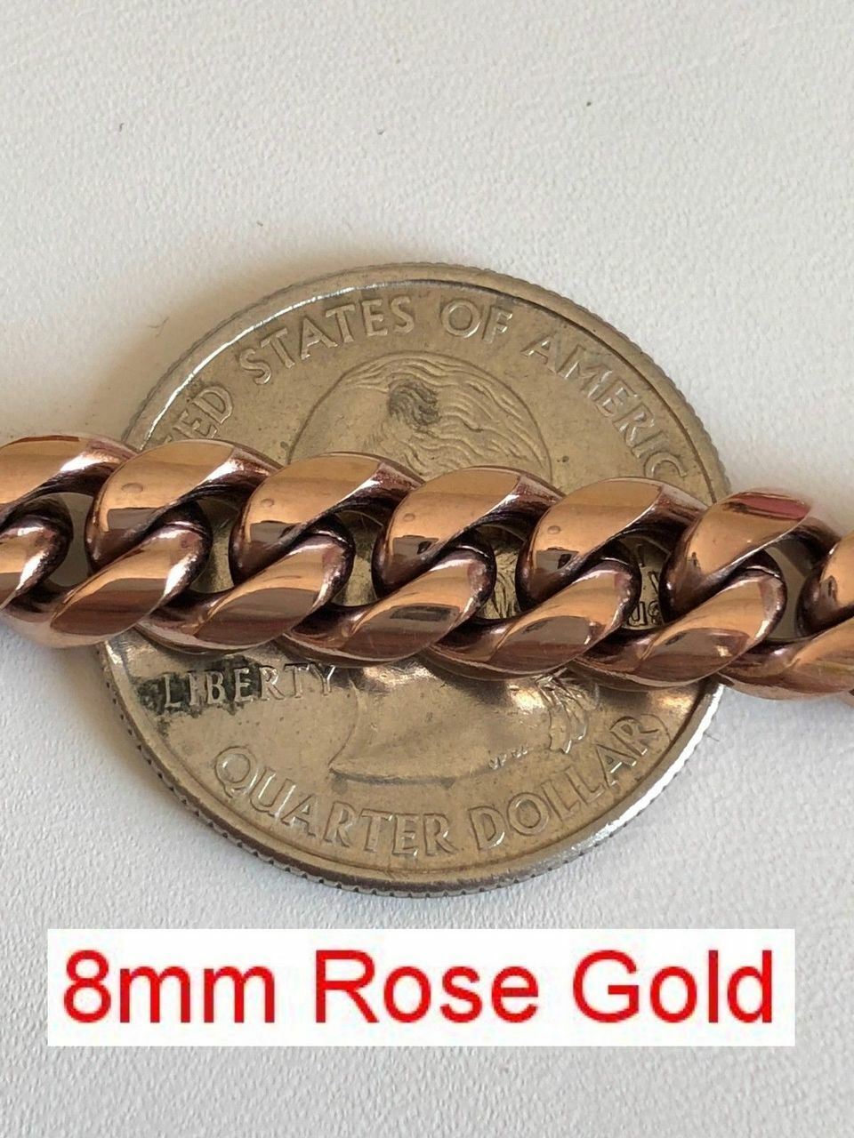 Miami Cuban Link Bracelet 14k 18k Yellow Rose Silver Gold Plated Stainless Steel