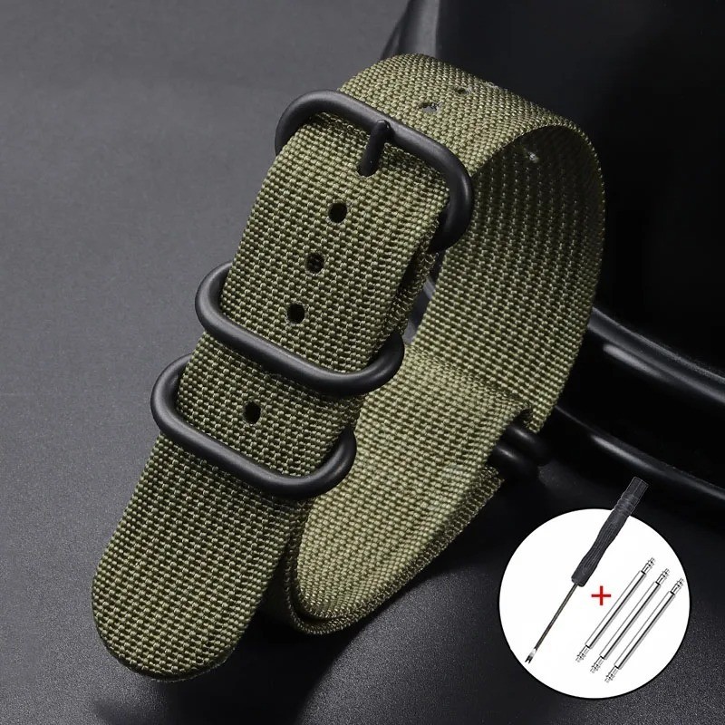 18mm 20mm 22mm 24mm Ballistic Durable Military Nylon Wrist Watch Band Strap
