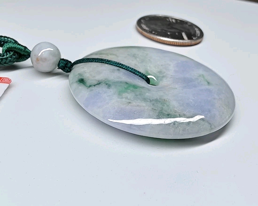 Certificated Jade Donut Pendant Green Round Circle Natural Jadeite hole玉环平安扣翡翠A货