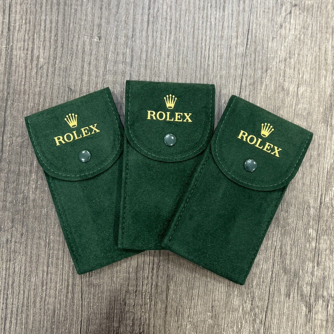 ROLEX GREEN SOFT VELVET TRAVEL POUCH – 1PC – SERVICE POUCH W/ INSER