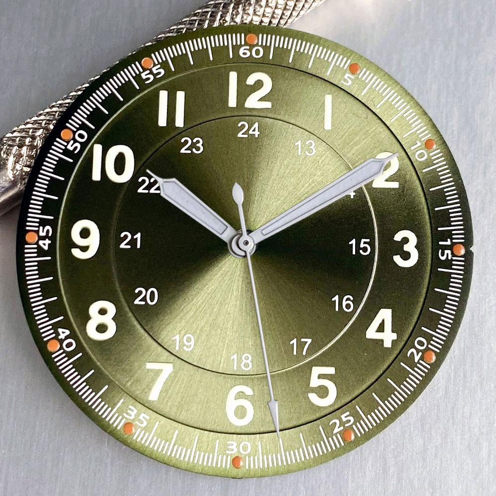 33.5mm Black Silver Blue Watch Dial Hand Set Luminous Fit NH35 NH36 Miyota 8215