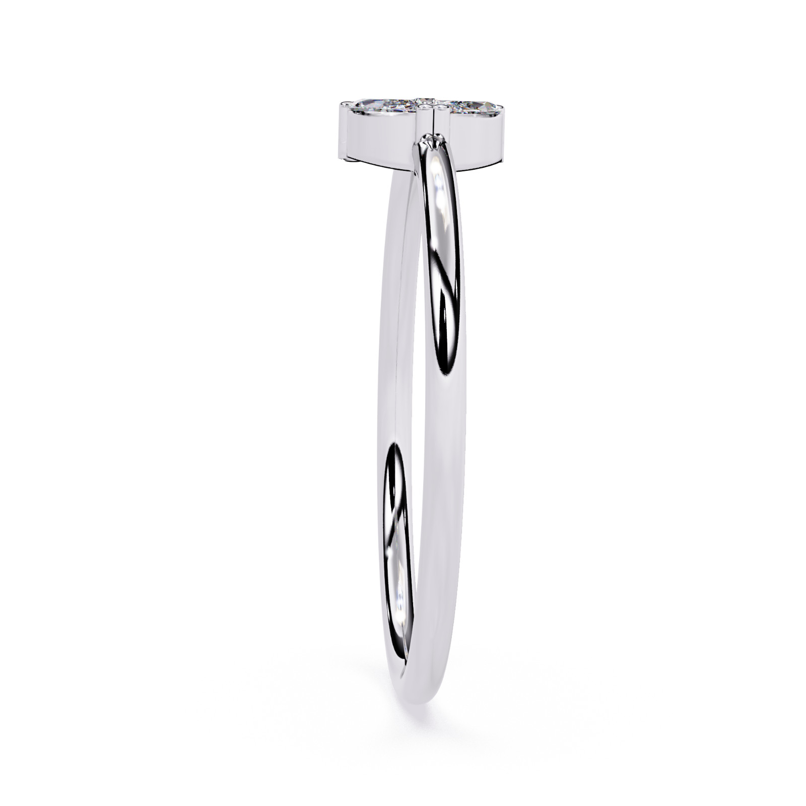 Lab Grown CVD Diamond Marquise Cluster Ring 925 Sterling Silver Promise Ring