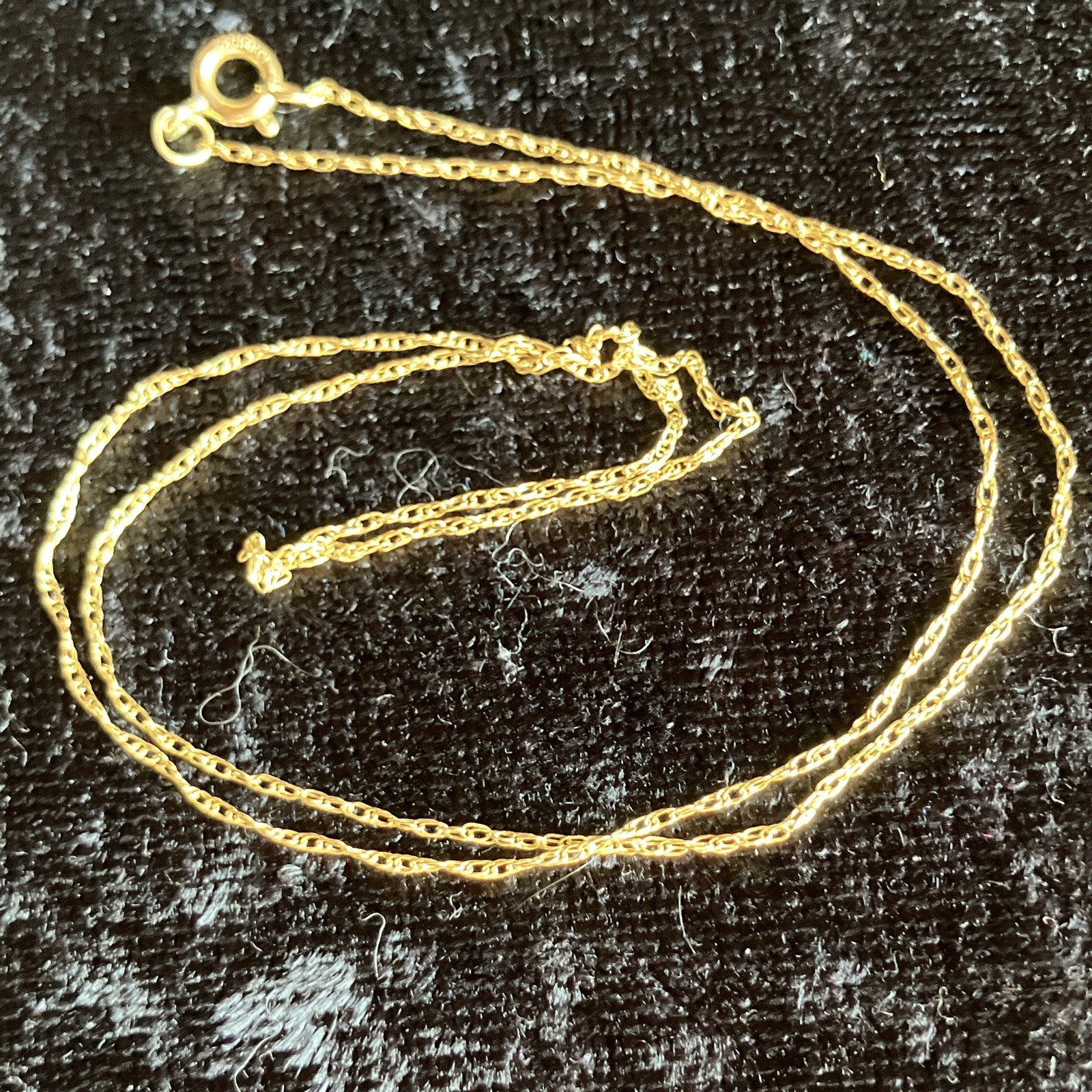 Gold 14kgf dainty Chain Necklace 16, Spring Ring Clasp