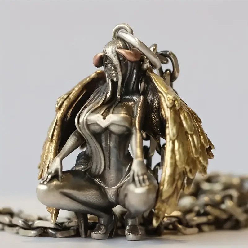 Devil Angel Jewelry Vintage Silver Color Sexy Woman Gothic Pendant Necklace
