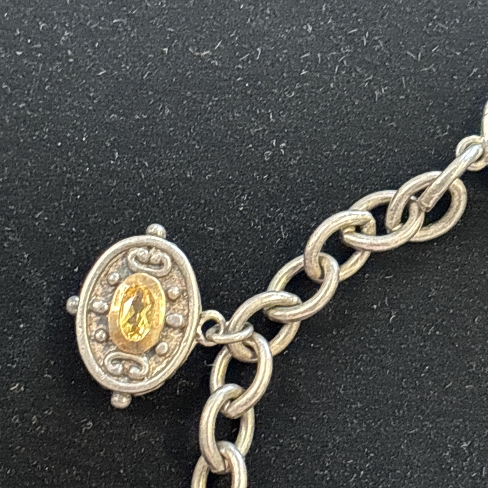Prime Art & Jewelry Silver 14k Yellow Gold Cross Charm Toggle Bracelet – .81