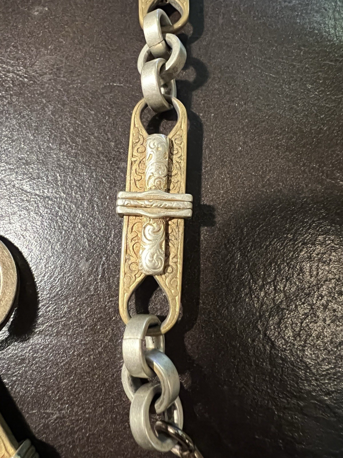 Vintage 2 Antique Pocket Watch Fob Chain Gold Filled SKM & Co. Photo Locket TWO