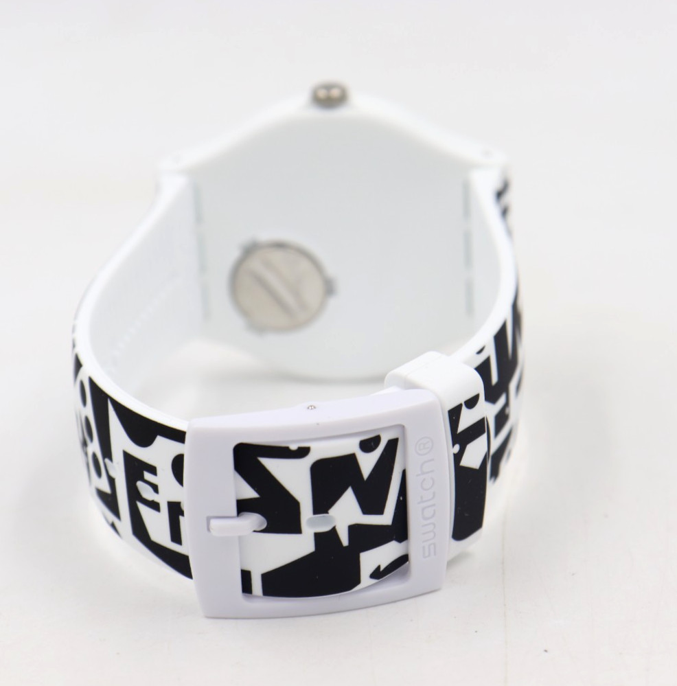 New Swiss Swatch GROTESK Arts Watches FREEZE TIME Silicone Watch SO29Z147 $110