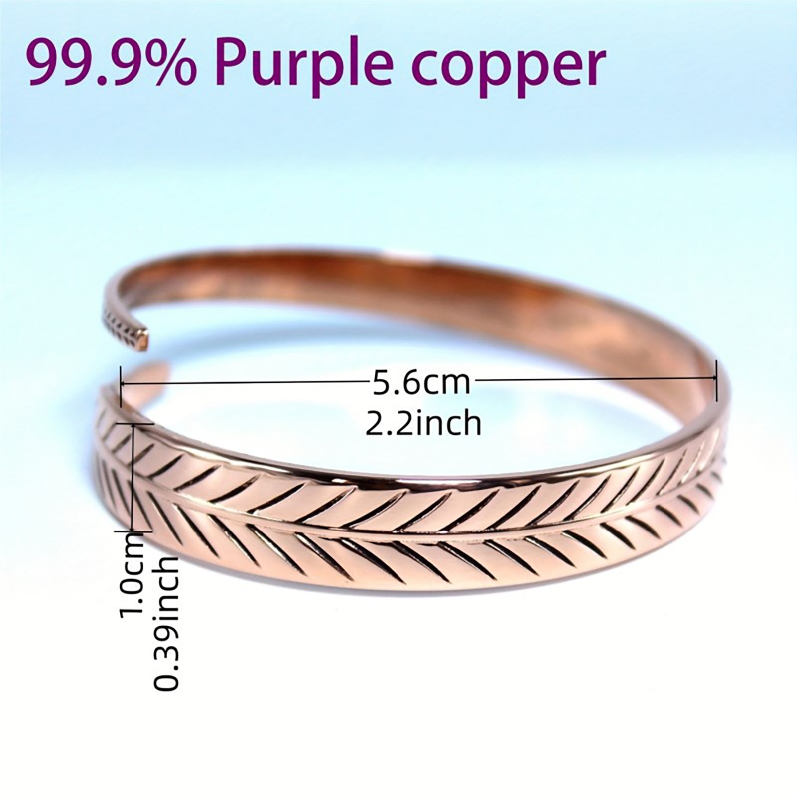 Handcrafted Copper Feather Cuff Bracelet Vintage Boho Ethnic Jewelry Gift For Me