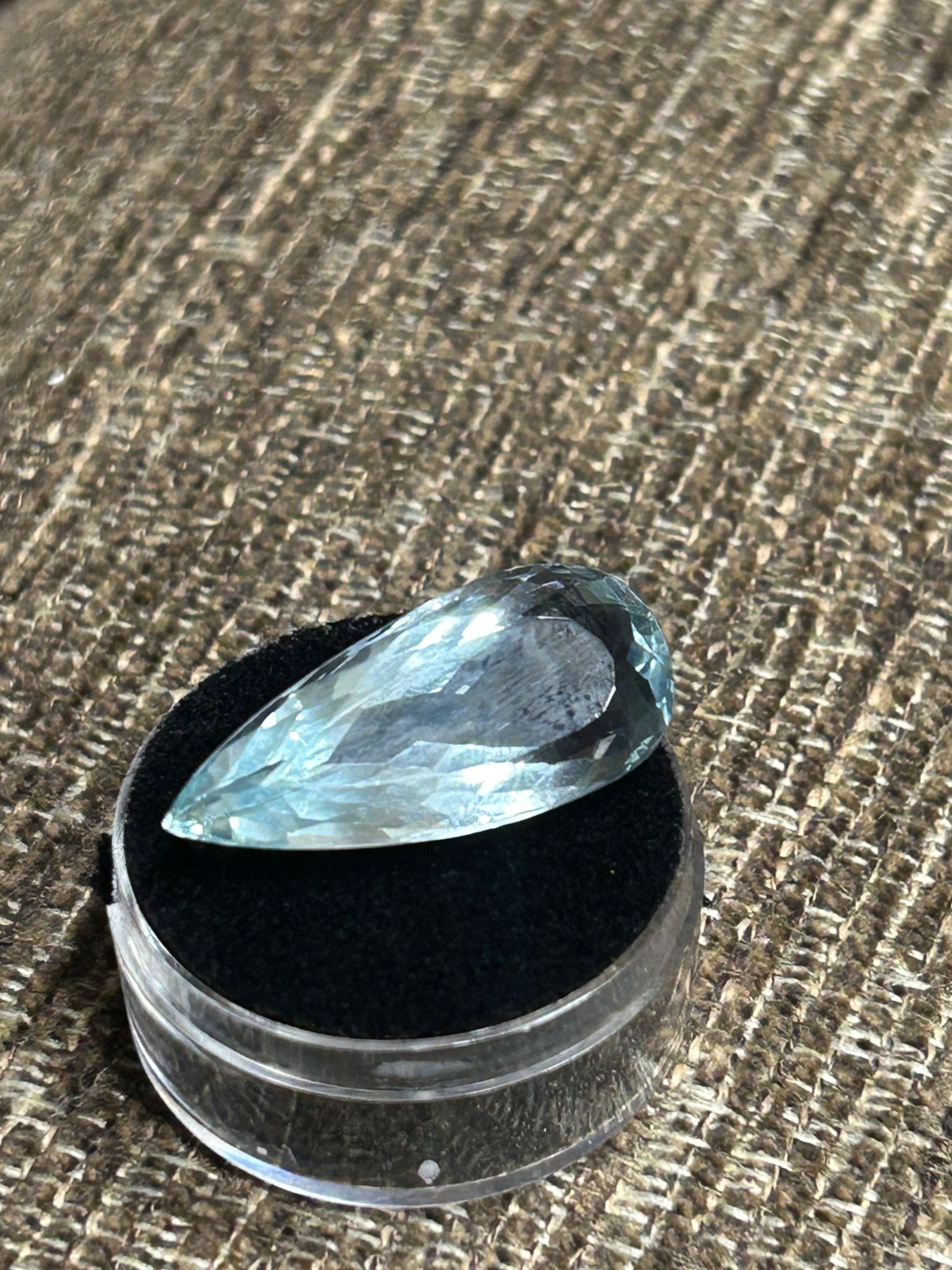Very Light BLUE TOPAZ 23 CT Faceted Pear /Tear Drop Natural Gemstone 33 x 14 mm
