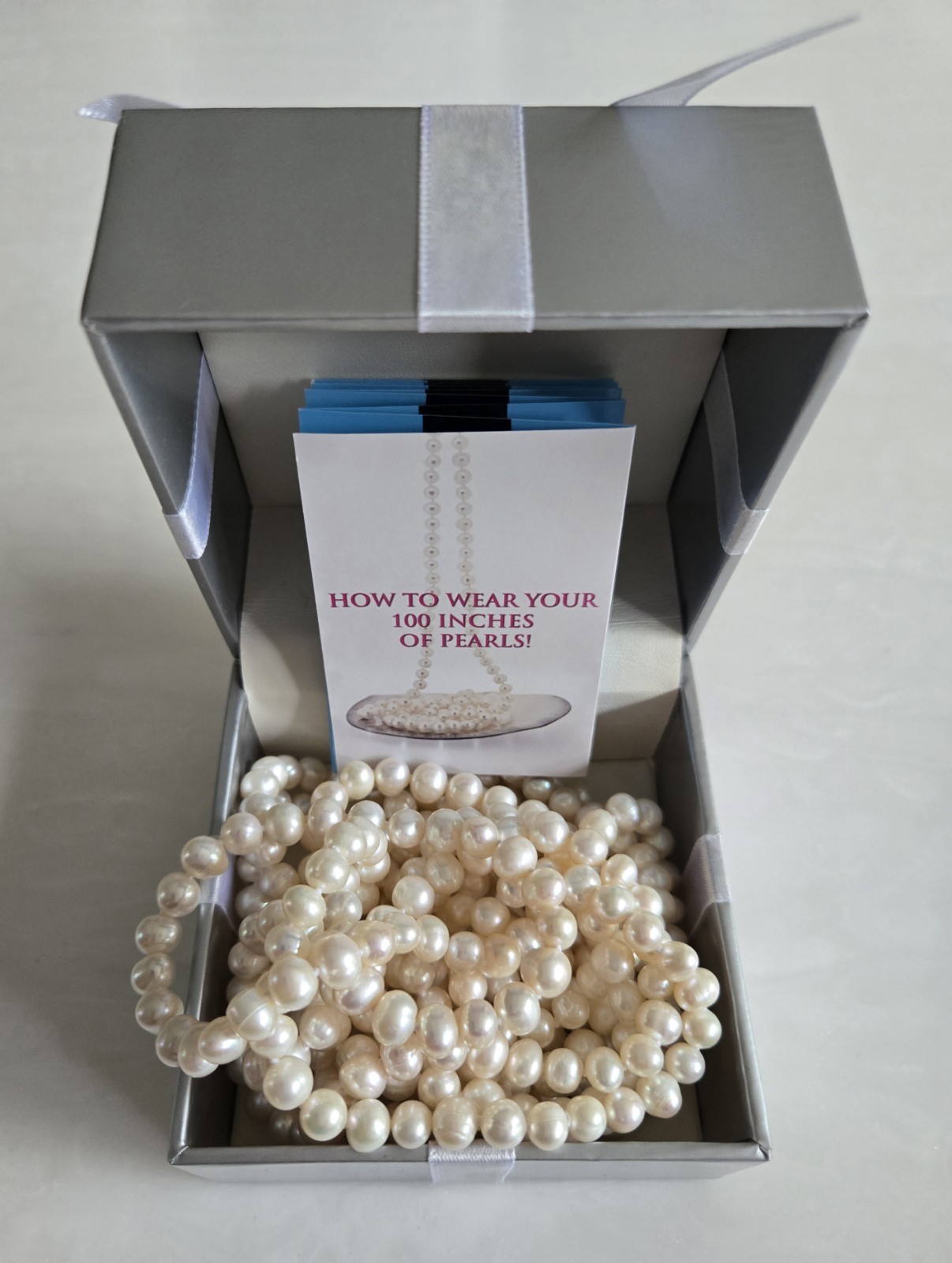 Cultured Freshwater Pearl CFWP Opaque White 100″ Endless Strand Necklace 7-8mm