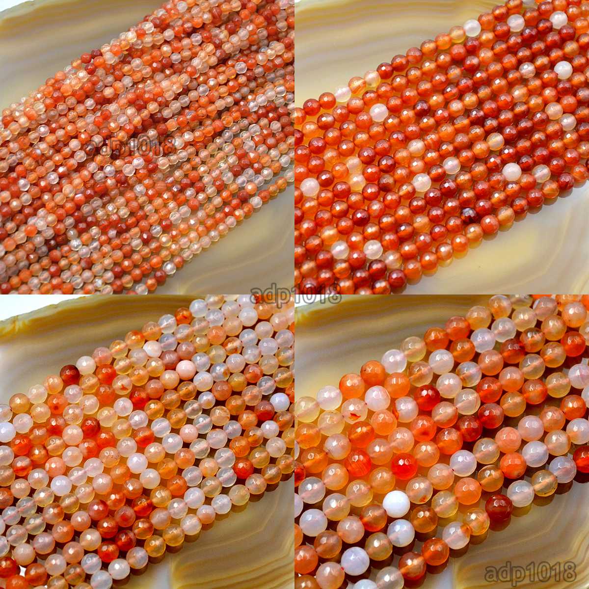 Natural Gemstones Faceted Round Spacer Loose Beads 15.5” 4mm 6mm 8mm 10mm 12mm