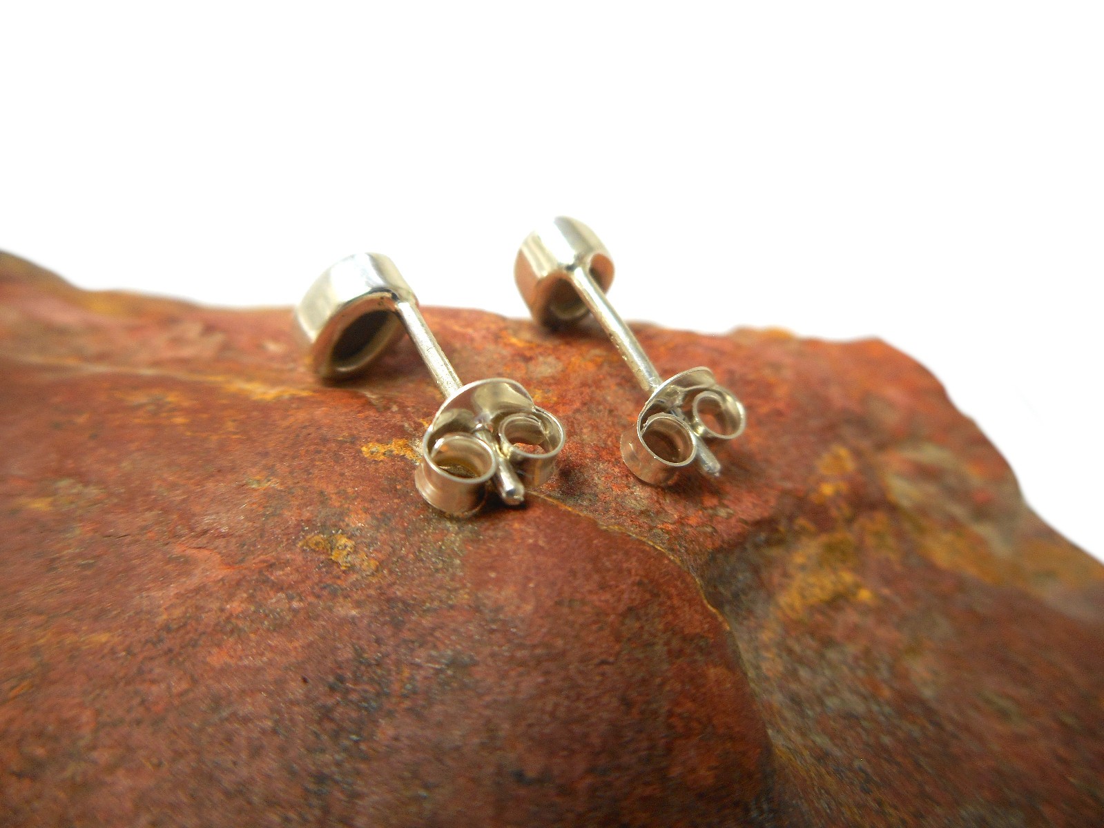 Natural Small Australian Opal Stud Earrings – Sterling Silver Gemstone