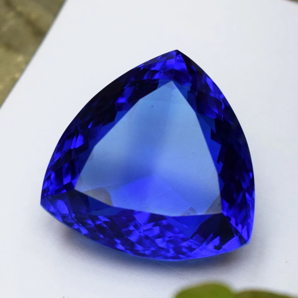 219.75 Carat Flawless Deep Blue Tanzanite Trillion Cut Certified Loose Gemstone