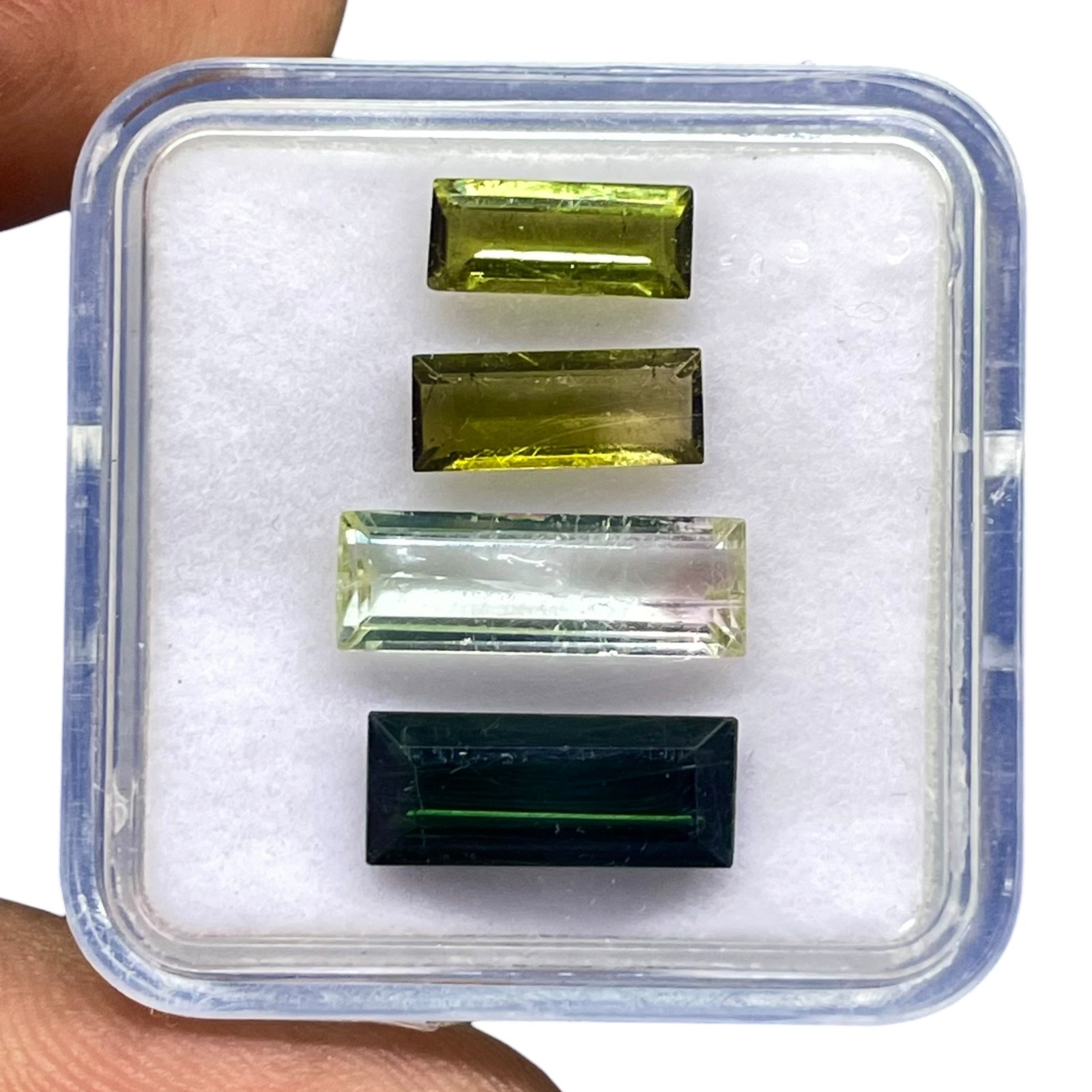 4 Pcs Natural Mozambique Tourmaline 8-13mm Baguette Cut Loose Gemstones Lot