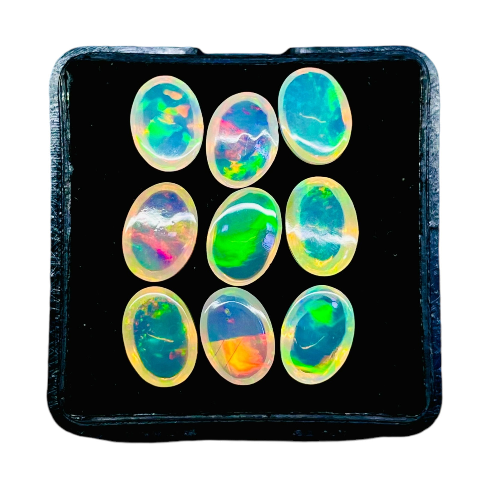 9 Pcs Natural Ethiopian Opal 7x5mm Oval Untreated Loose Cabochon Gemstones Lot